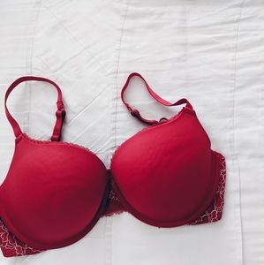 Target Red Push Up Bra with Lace Details